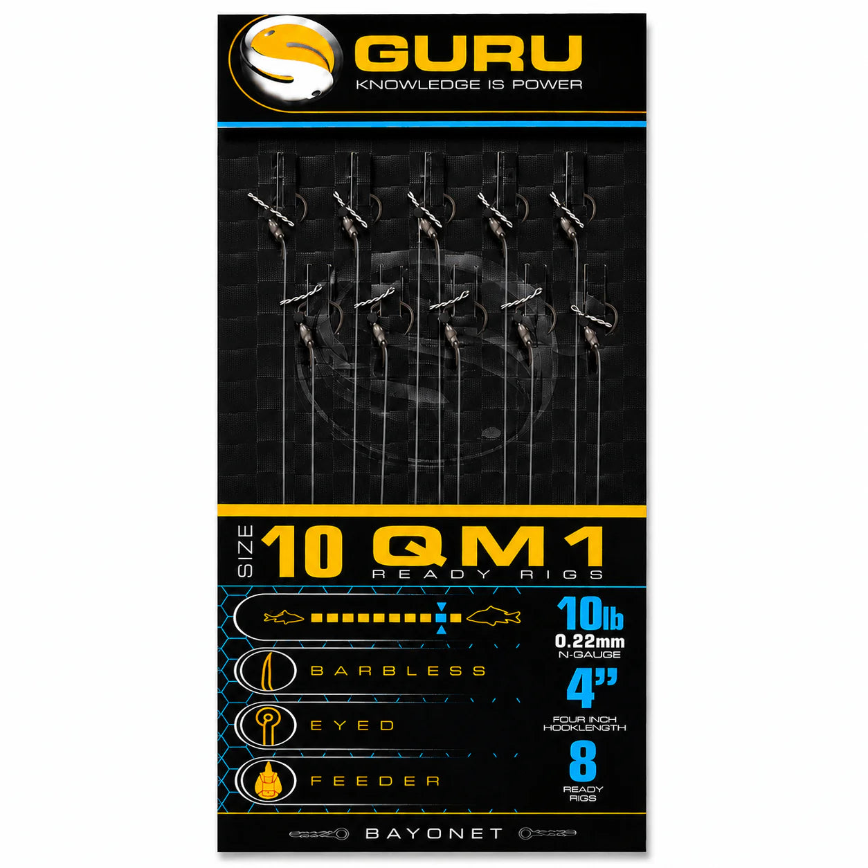 GURU előkötött horog QM1 Bayonet Ready Rigs 4" 12